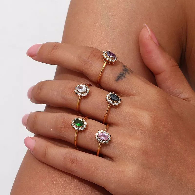 Amaryelle | Green Zirconia Ring 18K Gold